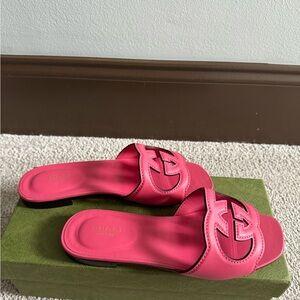 Gucci Vibrant Pink Slide Sandals